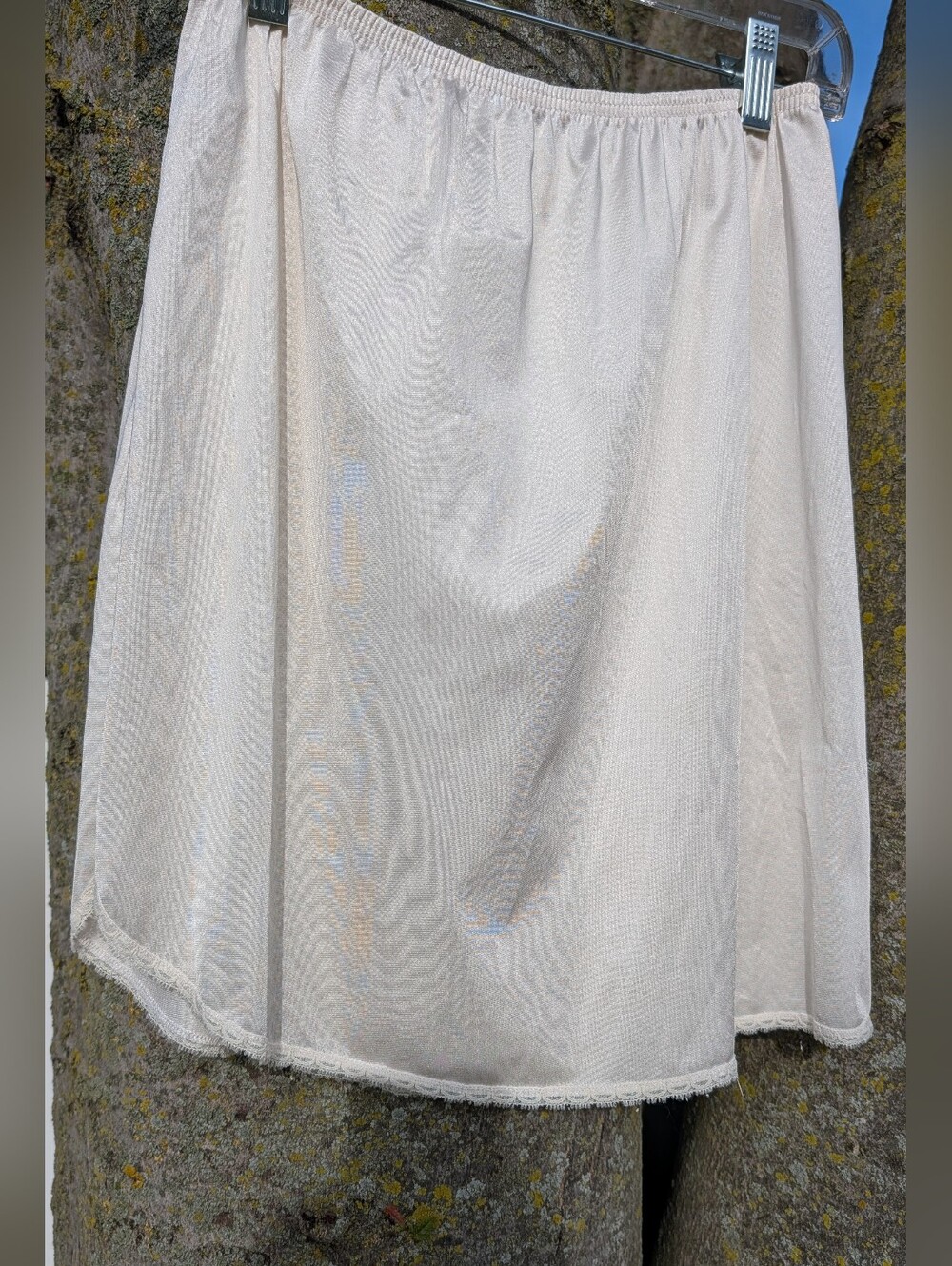 Vintage Vanity Fair Cream Satin All Nylon Half Slip Lace Trim Sz Medium Geek